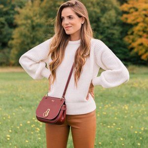 NWOT Max & Moi brown beige Perlegging lamb leather pants